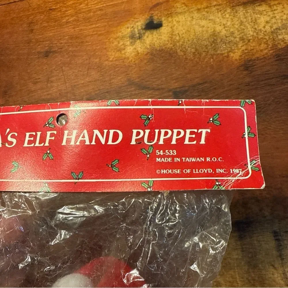 House of Lloyd Santa's Elf Hand Puppet Christmas Toy Vintage 1987 54-533 New